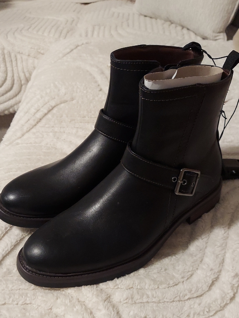 George Black Leather Harness Chelsea Boots